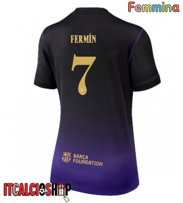 Barcelona Fermin Lopez #7 Seconda Maglia Femmina 2026-27 Manica Corta
